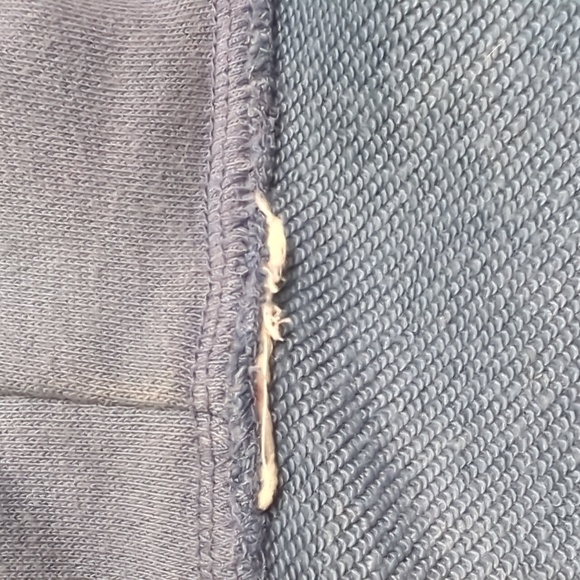 Distressed/Ripped Blue Zip Up Hoodie - Picture 7 of 10